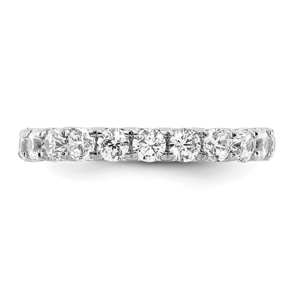 14k White Gold Polished Size 6.5 U-Shared Prong 2 carat Diamond Complete Eternity Band