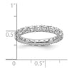 14k White Gold Polished Size 6.5 U-Shared Prong 2 carat Diamond Complete Eternity Band