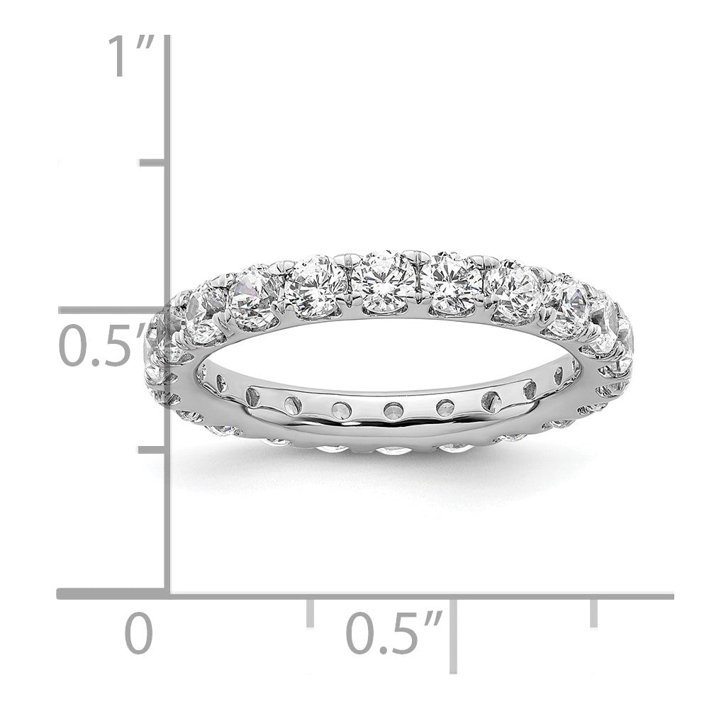 14k White Gold Polished Size 6.5 U-Shared Prong 2 carat Diamond Complete Eternity Band