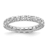 14k White Gold Polished Size 6.5 U-Shared Prong 2 carat Diamond Complete Eternity Band