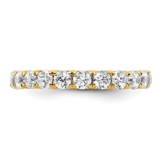 14k Polished Size 6.5 U-Shared Prong 2 carat Diamond Complete Eternity Band