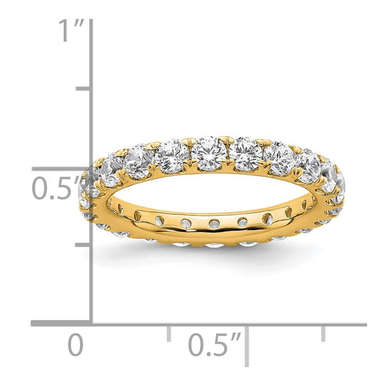 14k Polished Size 6.5 U-Shared Prong 2 carat Diamond Complete Eternity Band