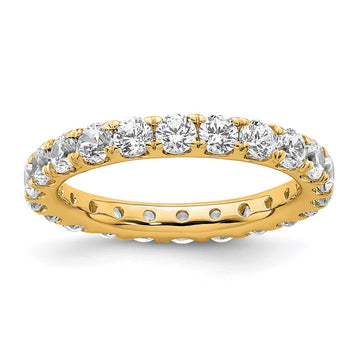 14k Polished Size 6.5 U-Shared Prong 2 carat Diamond Complete Eternity Band