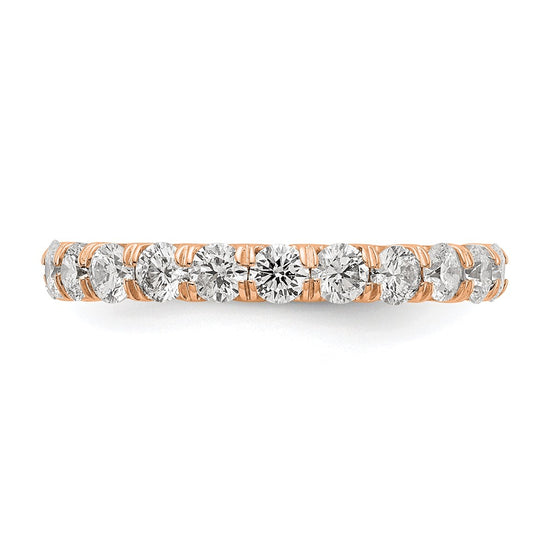 14k Rose Gold 2 carat Lab Grown Diamond VS/SI+ G+ Complete Size 9 Shared Prong Eternity Band