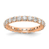 14k Rose Gold 2 carat Lab Grown Diamond VS/SI+ G+ Complete Size 9 Shared Prong Eternity Band