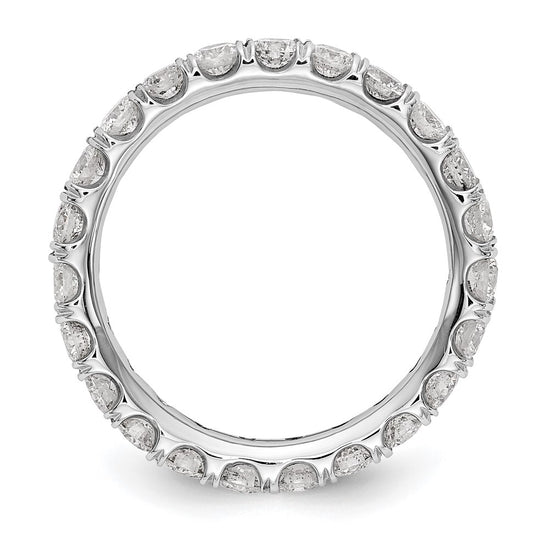 14k White Gold 2 carat Lab Grown Diamond VS/SI+ G+ Complete Size 6.5 Shared Prong Eternity Band