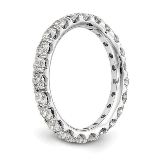 14k White Gold 2 carat Lab Grown Diamond VS/SI+ G+ Complete Size 6.5 Shared Prong Eternity Band