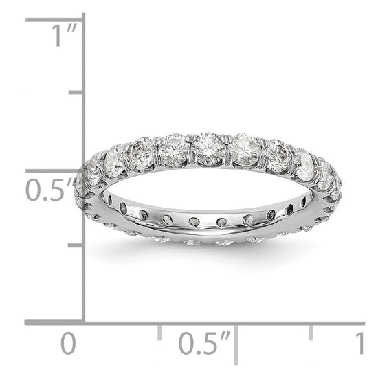 14k White Gold 2 carat Lab Grown Diamond VS/SI+ G+ Complete Size 6.5 Shared Prong Eternity Band