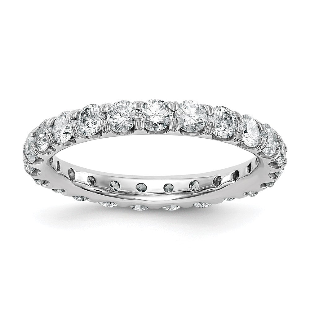14k White Gold 2 carat Lab Grown Diamond VS/SI+ G+ Complete Size 7 Shared Prong Eternity Band