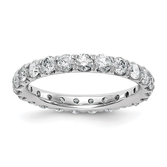 14k White Gold 2 carat Lab Grown Diamond VS/SI+ G+ Complete Size 6.5 Shared Prong Eternity Band
