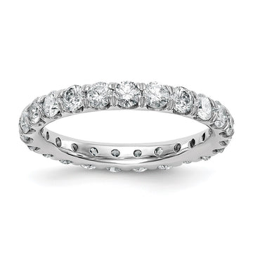 14k White Gold 2 carat Lab Grown Diamond VS/SI+ G+ Complete Size 6.5 Shared Prong Eternity Band