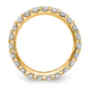 14k Polished Size 7 U-Shared Prong 2 carat Diamond Complete Eternity Band