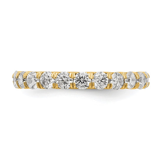 14k Polished Size 7.5 U-Shared Prong 2 carat Diamond Complete Eternity Band
