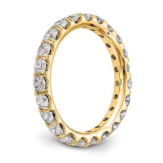 14k Polished Size 7 U-Shared Prong 2 carat Diamond Complete Eternity Band