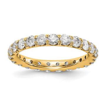 14k 2 carat Lab Grown Diamond VS/SI+ G+ Complete Size 7 Shared Prong Eternity Band