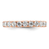 14k Rose Gold Polished Size 8 U-Shared Prong 2 carat Diamond Complete Eternity Band