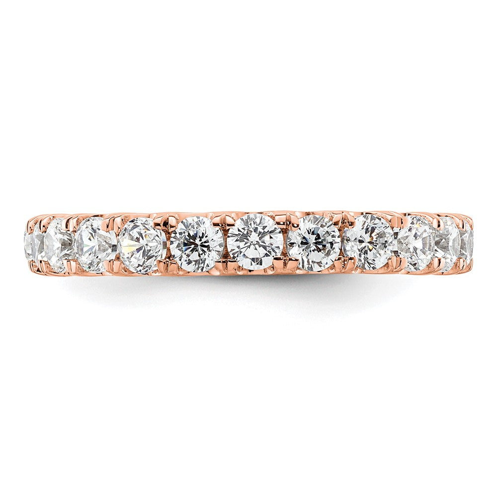 14k Rose Gold Polished Size 8 U-Shared Prong 2 carat Diamond Complete Eternity Band