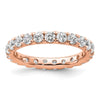 14k Rose Gold Polished Size 8 U-Shared Prong 2 carat Diamond Complete Eternity Band