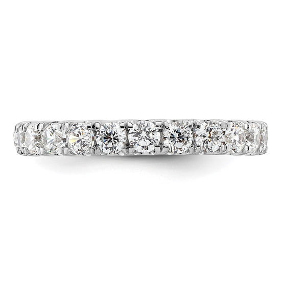 14k White Gold Polished Size 8 U-Shared Prong 2 carat Diamond Complete Eternity Band