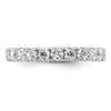 14k White Gold Polished Size 8 U-Shared Prong 2 carat Diamond Complete Eternity Band