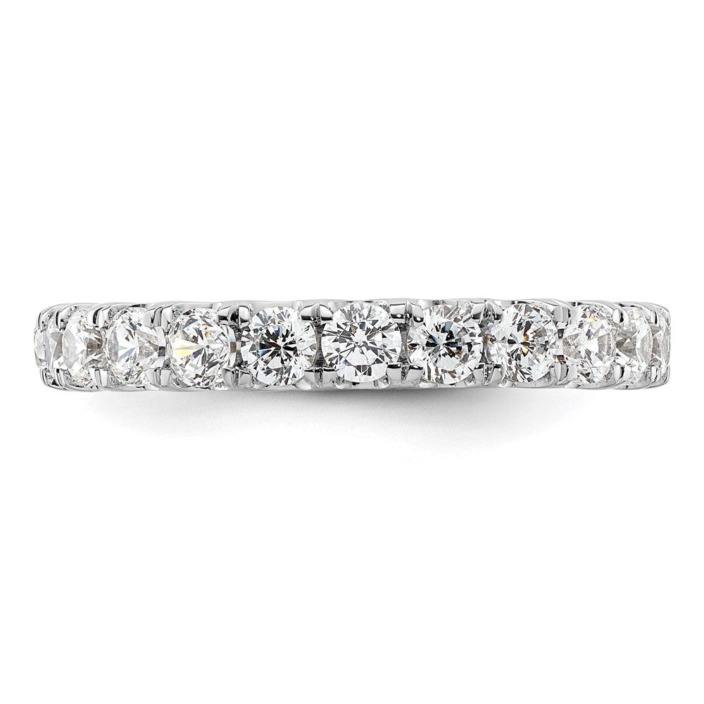 14k White Gold Polished Size 8 U-Shared Prong 2 carat Diamond Complete Eternity Band