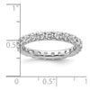 14k White Gold Polished Size 8 U-Shared Prong 2 carat Diamond Complete Eternity Band