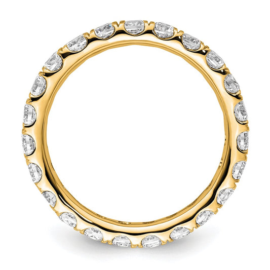 14k Polished Size 8.5 U-Shared Prong 2 carat Diamond Complete Eternity Band