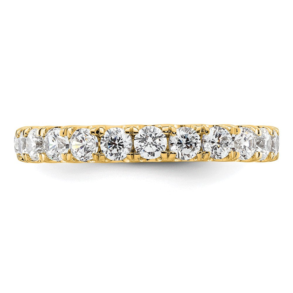 14k Polished Size 8 U-Shared Prong 2 carat Diamond Complete Eternity Band