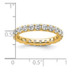 14k Polished Size 8 U-Shared Prong 2 carat Diamond Complete Eternity Band