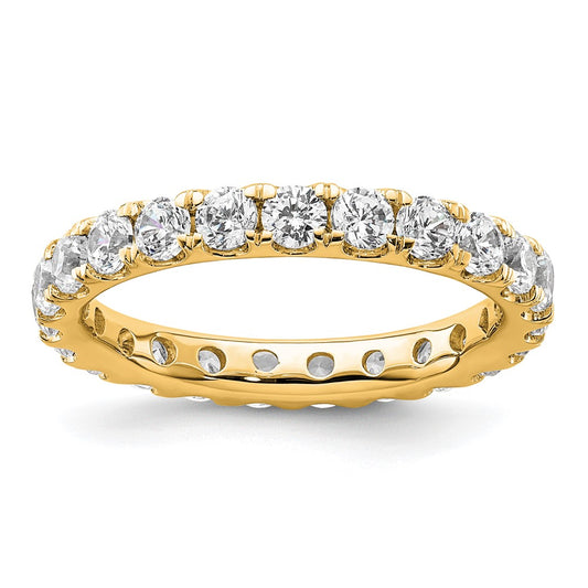 14k Polished Size 8.5 U-Shared Prong 2 carat Diamond Complete Eternity Band