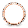 14k Rose Gold Polished Size 9 U-Shared Prong 2 carat Diamond Complete Eternity Band