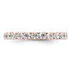 14k Rose Gold Polished Size 9 U-Shared Prong 2 carat Diamond Complete Eternity Band