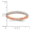 14k Rose Gold Polished Size 9 U-Shared Prong 2 carat Diamond Complete Eternity Band