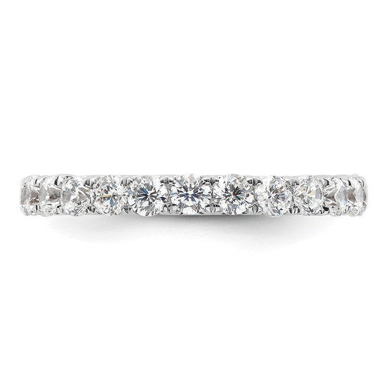 14k White Gold Polished Size 9 U-Shared Prong 2 carat Diamond Complete Eternity Band