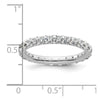 14k White Gold Polished Size 9 U-Shared Prong 2 carat Diamond Complete Eternity Band