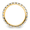 14k Polished Size 9 U-Shared Prong 2 carat Diamond Complete Eternity Band