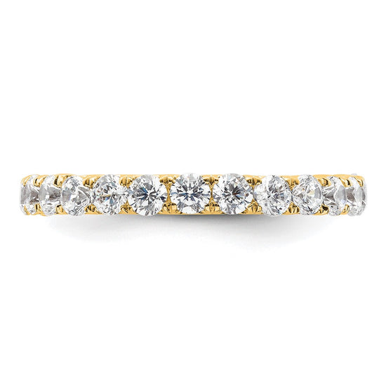 14k Polished Size 9 U-Shared Prong 2 carat Diamond Complete Eternity Band