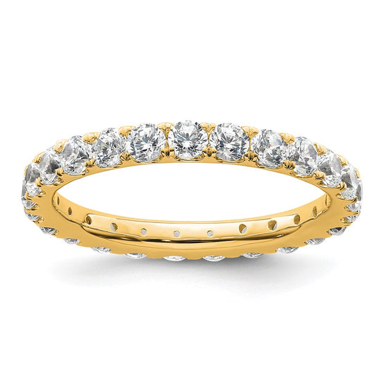 14k Polished Size 9 U-Shared Prong 2 carat Diamond Complete Eternity Band