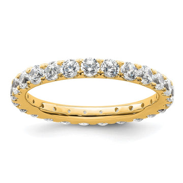 14k Polished Size 9 U-Shared Prong 2 carat Diamond Complete Eternity Band