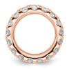 14k Rose Gold Polished Size 4 U-Shared Prong 3 carat Diamond Complete Eternity Band