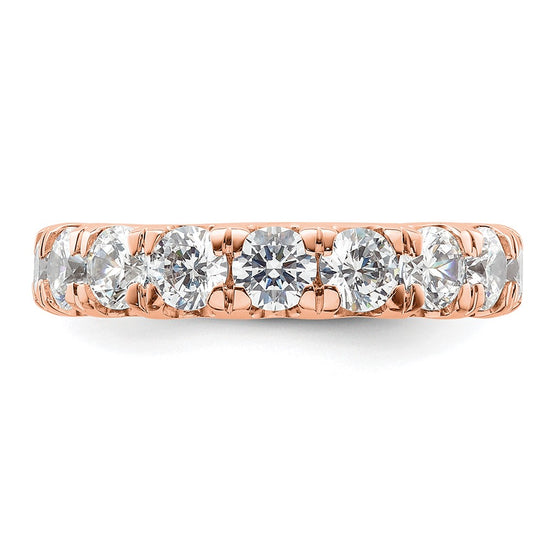 14k Rose Gold Polished Size 4 U-Shared Prong 3 carat Diamond Complete Eternity Band