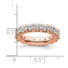 14k Rose Gold Polished Size 4 U-Shared Prong 3 carat Diamond Complete Eternity Band