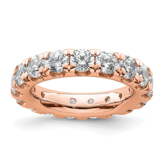 14k Rose Gold Polished Size 4 U-Shared Prong 3 carat Diamond Complete Eternity Band