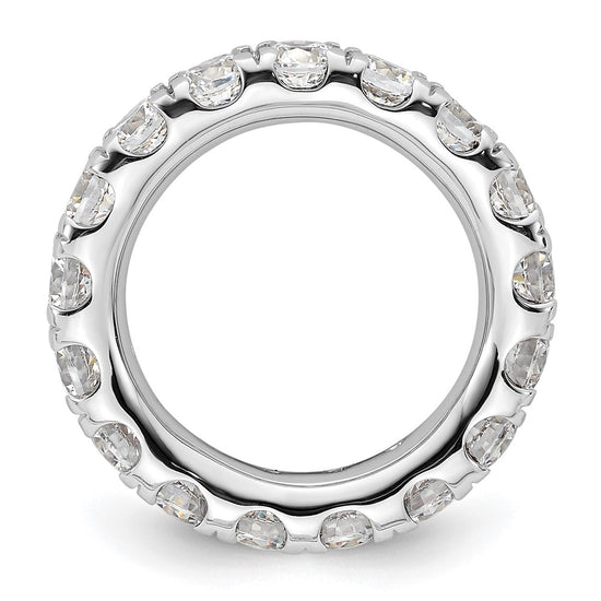 14k White Gold Polished Size 4.5 U-Shared Prong 3 carat Diamond Complete Eternity Band