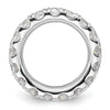 14k White Gold Polished Size 4.5 U-Shared Prong 3 carat Diamond Complete Eternity Band