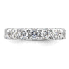 14k White Gold Polished Size 4 U-Shared Prong 3 carat Diamond Complete Eternity Band