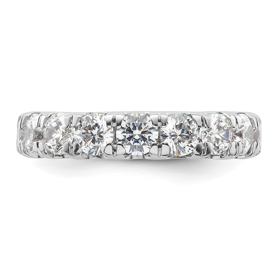 14k White Gold Polished Size 4.5 U-Shared Prong 3 carat Diamond Complete Eternity Band