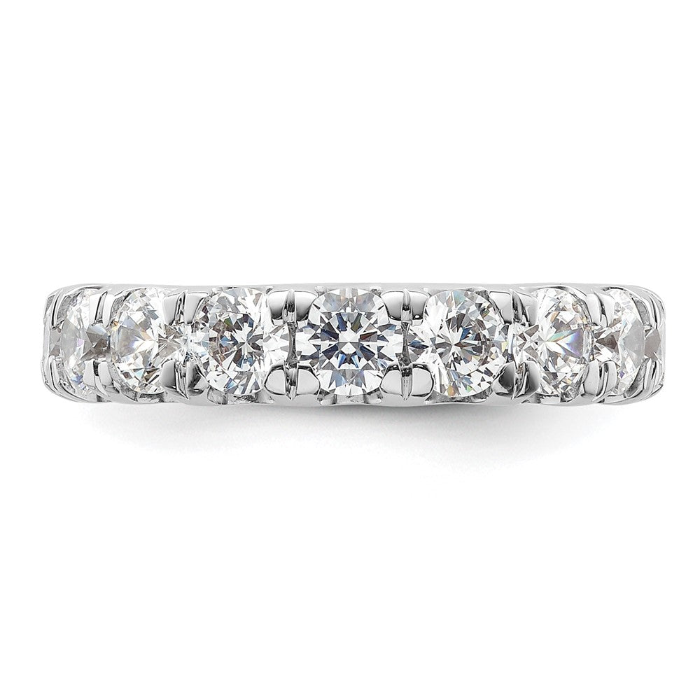 14k White Gold Polished Size 4.5 U-Shared Prong 3 carat Diamond Complete Eternity Band