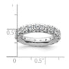 14k White Gold Polished Size 4.5 U-Shared Prong 3 carat Diamond Complete Eternity Band
