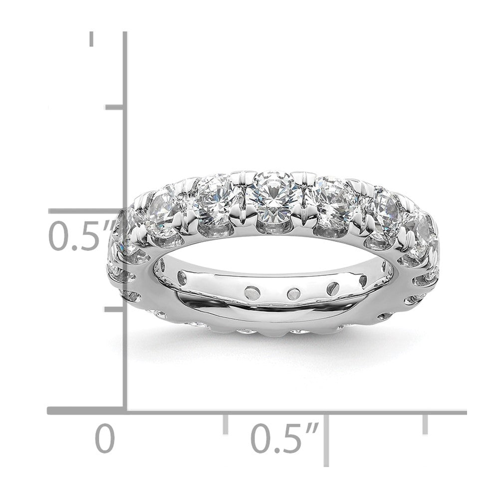14k White Gold Polished Size 4.5 U-Shared Prong 3 carat Diamond Complete Eternity Band